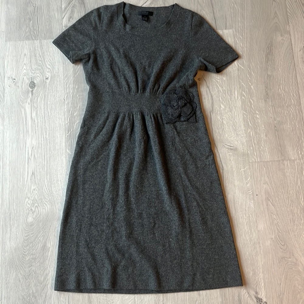 J. Crew Collection Floral Cashmere Sweater Dress